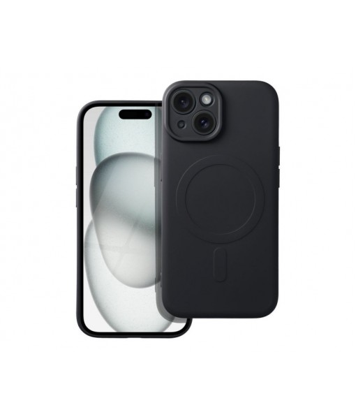 Husa iPhone 15, Magsafe, Protectie Camera, Microfibra La Interior, Negru